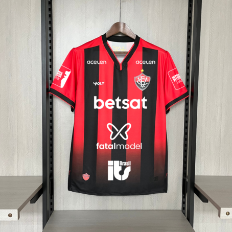 Camisa Vitória - Patrocínio - Vermelha/Preta - 24/25