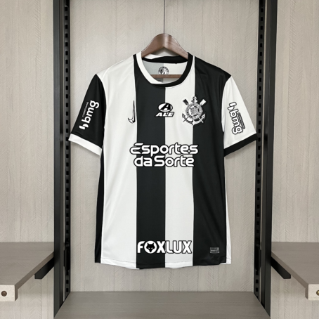 Camisa Corinthians III - Patrocínio - Preto/Branca - 24/25