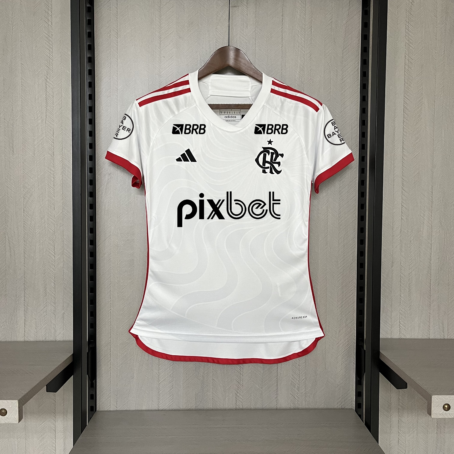 Camisa Flamengo - Feminina - Patrocínio - Branca - 24/25