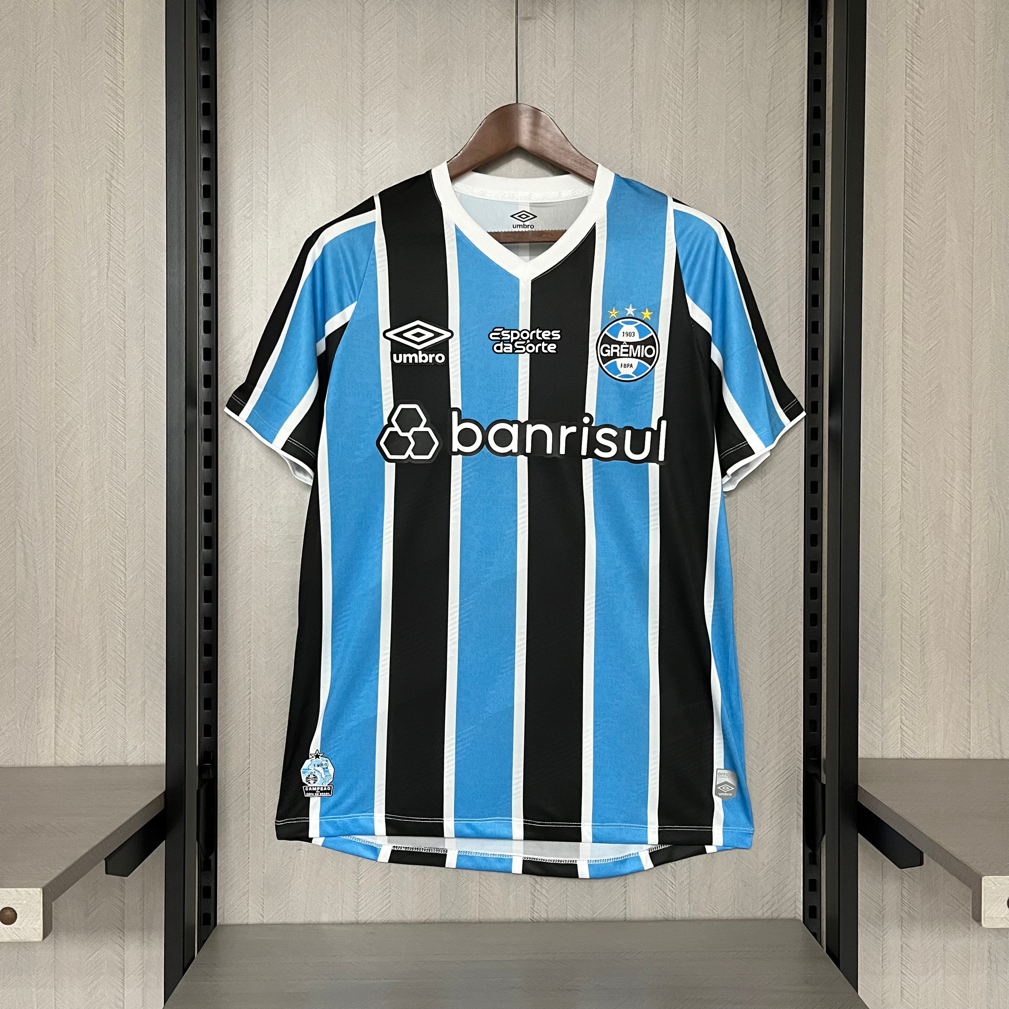 Camisa Grêmio – Patrocínio – Azul/Preta – 24/25