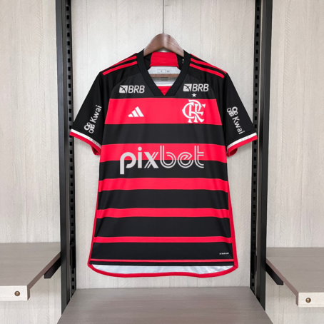 Camisa Flamengo - Patrocínio - Rubro e Negro - 24/25
