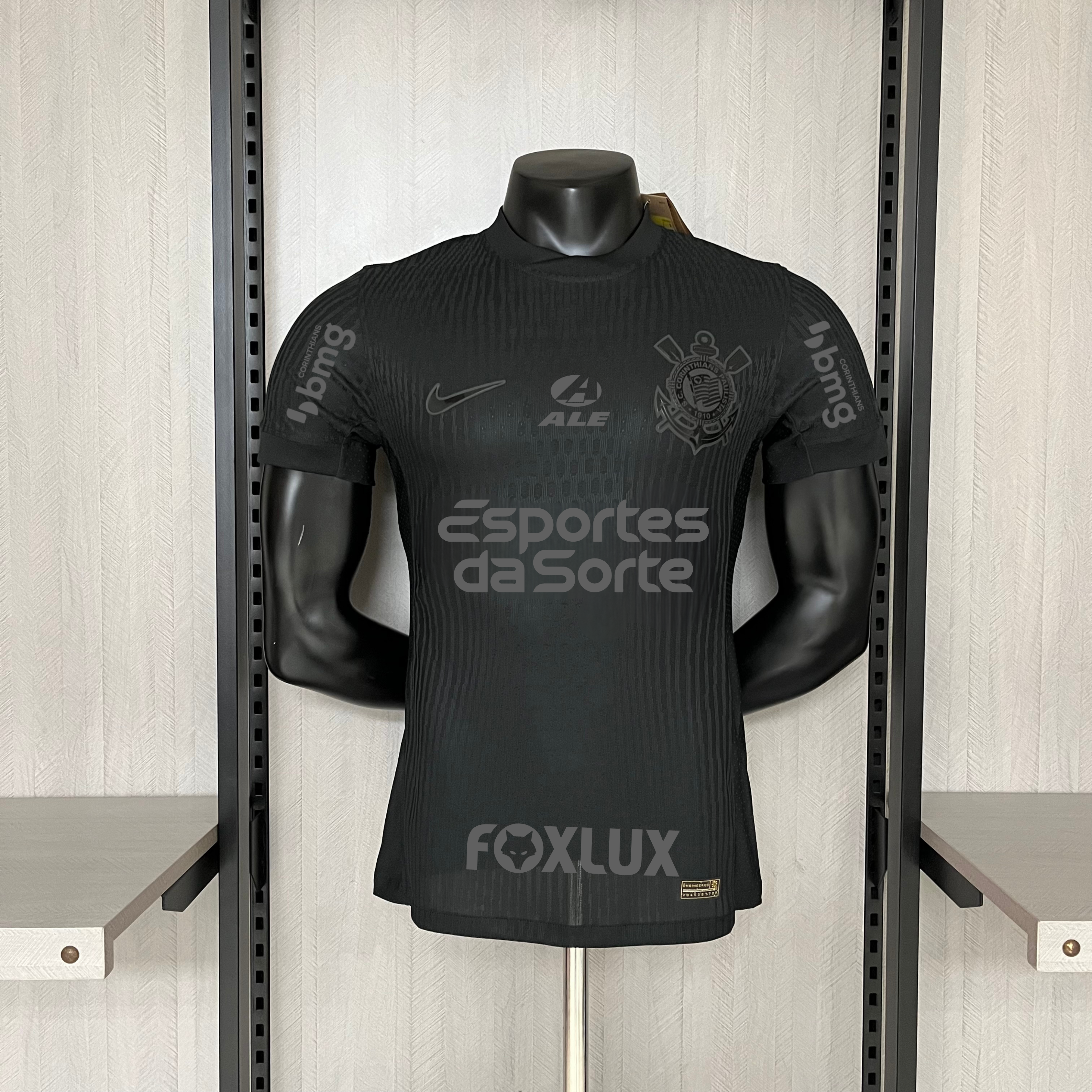 Camisa Corinthians – Modelo Jogador – Patrocínio – Preta – 24/25