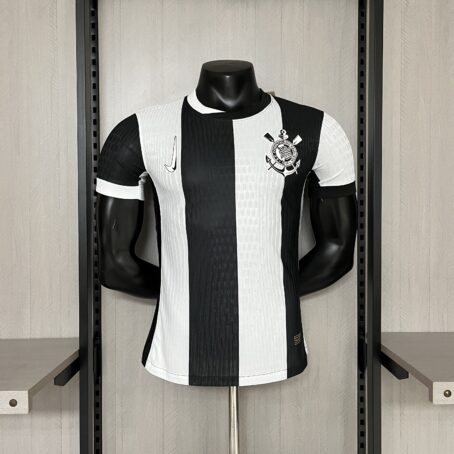 Camisa Corinthians III - Modelo Jogador - Preta/Branca - 24/25