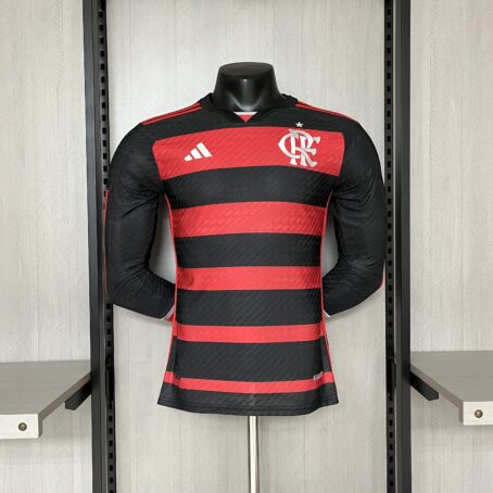 Camisa Flamengo Longa - Modelo Jogador - Rubro Negra - 24/25