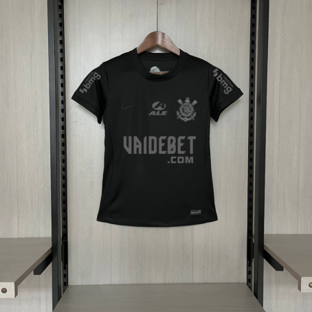 Camisa Corinthians - Patrocínio - Feminina - Preta - 24/25