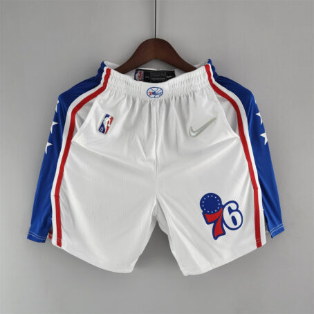 Short NBA Philadelphia 76ers - Branco/Azul - 75 anos