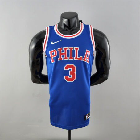 Camisa Regata NBA Philadelphia 76ers – Azul – #3 Iverson – Retro