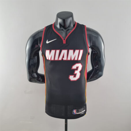 Camisa Regata NBA Miami Heat – Preta – #3 Wade – 75 Anos