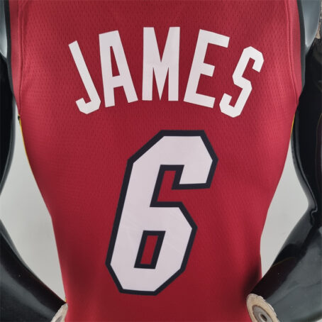 Camisa Regata NBA Miami Heat – Vermelha – #6 James – 75 Anos - Imagem 8