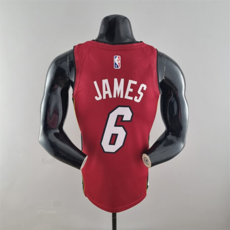 Camisa Regata NBA Miami Heat – Vermelha – #6 James – 75 Anos - Imagem 9