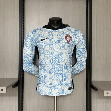 Camisa Portugal Longa - Modelo Jogador - Branca - 24/25