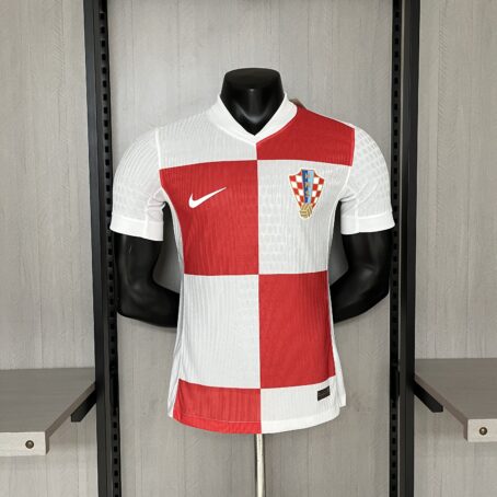 Camisa Croácia - Modelo Jogador - Branca/Vermelha - 24/25