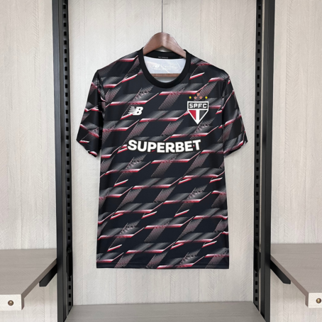 Camisa São Paulo - Patrocínio - Preta Pré Jogo - 24/25