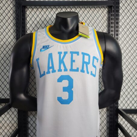 Camisa Regata NBA Los Angeles Lakers – Branca/Azul – #3 Davis – 23/24 - Imagem 2