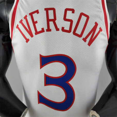 Camisa Regata NBA Philadelphia 76ers – Branca – #3 Iverson – Rookie - Imagem 7