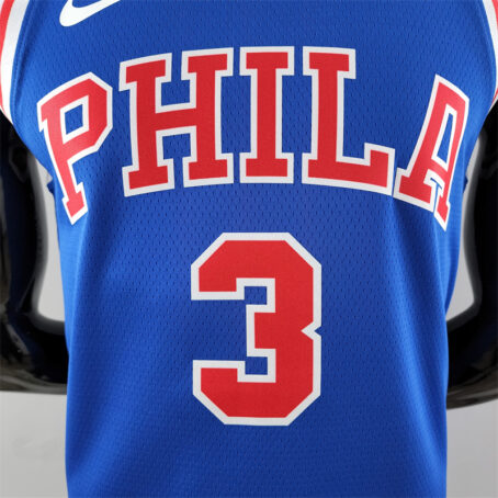 Camisa Regata NBA Philadelphia 76ers – Azul – #3 Iverson – Retro - Imagem 2