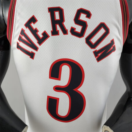 Camisa Regata NBA Philadelphia 76ers – Branca – #3 Iverson – Retro - Imagem 7