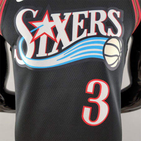 Camisa Regata NBA Philadelphia 76ers – Preta – #3 Iverson – Retro - Imagem 2