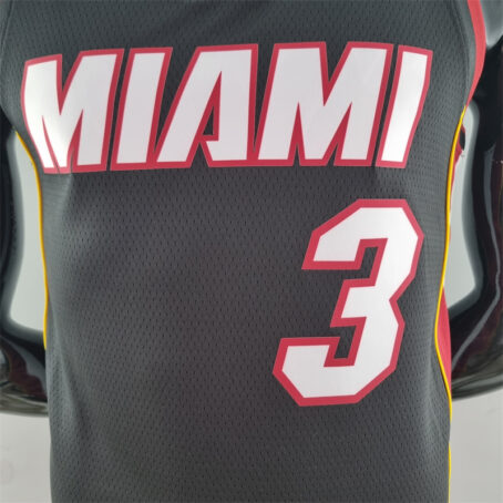 Camisa Regata NBA Miami Heat – Preta – #3 Wade – 75 Anos - Imagem 2