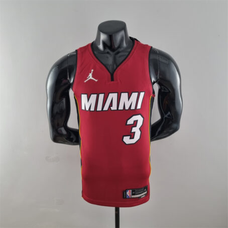 Camisa Regata NBA Miami Heat – Vermelha – #3 Wade – 75 Anos