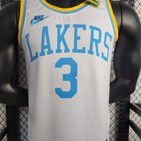 Camisa Regata NBA Los Angeles Lakers – Branca/Azul – #3 Davis – 23/24 - Imagem 6
