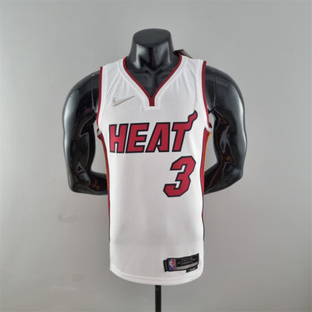 Camisa Regata NBA Miami Heat – Branca – #3 Wade – 75 Anos