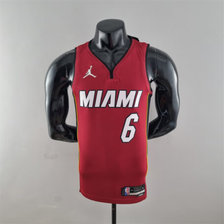 Camisa Regata NBA Miami Heat – Vermelha – #6 James – 75 Anos