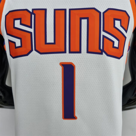 Camisa Regata NBA Phoenix Suns – Branca – #1 Booker – 75 Anos - Imagem 2