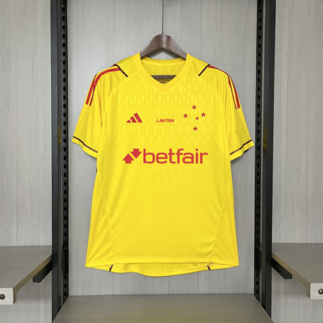 Camisa Cruzeiro Goleiro - Patrocínio - Amarela - 24/25