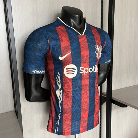Camisa Barcelona Edição Especial - Modelo Jogador - Azul/Grená - 24/25 - Imagem 5