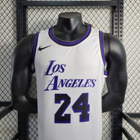 Camisa Regata NBA Los Angeles Lakers - Branca/Roxa - #24 Bryant - 23/24 - Imagem 2