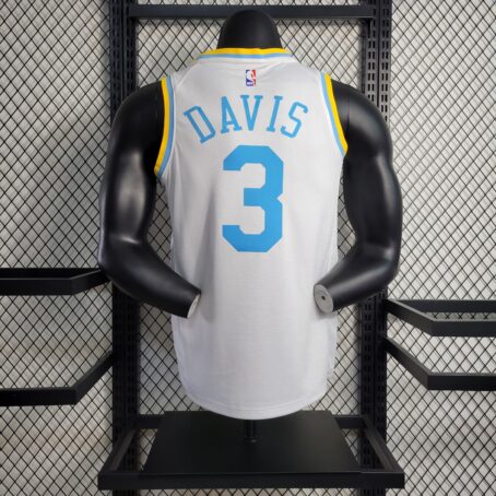 Camisa Regata NBA Los Angeles Lakers – Branca/Azul – #3 Davis – 23/24 - Imagem 8