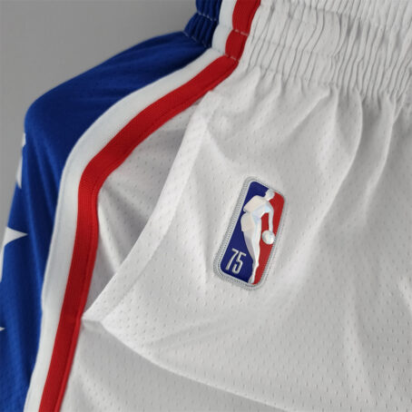 Short NBA Philadelphia 76ers - Branco/Azul - 75 anos - Imagem 4