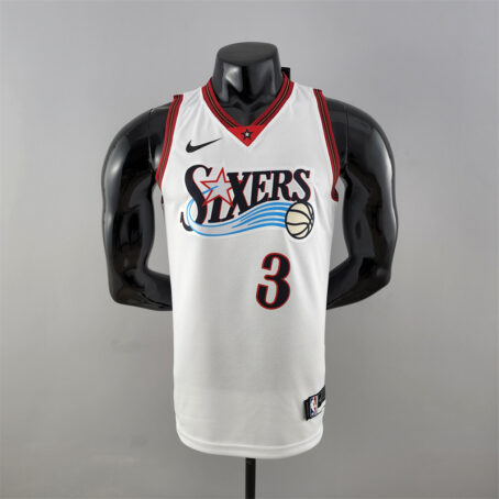 Camisa Regata NBA Philadelphia 76ers – Branca – #3 Iverson – Retro
