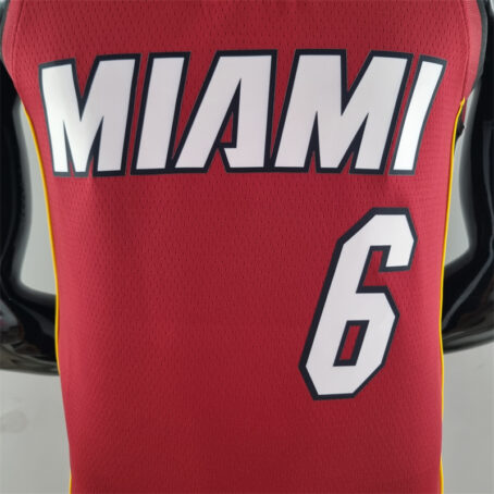 Camisa Regata NBA Miami Heat – Vermelha – #6 James – 75 Anos - Imagem 2