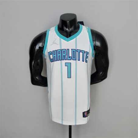 Camisa Regata NBA Charlotte Hornets City – Branca – #1 Ball - 75 Anos