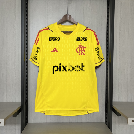 Camisa Flamengo Goleiro - Patrocínio - Amarela - 24/25