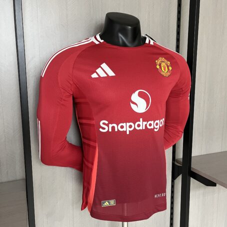 Camisa Manchester United Longa - Modelo Jogador - Vermelha - 24/25 - Imagem 5