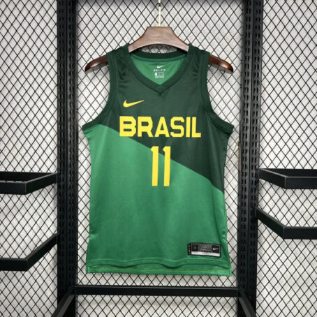 Camisa Regata NBA Brasil - Verde - #11 Gui Santos - 24/25