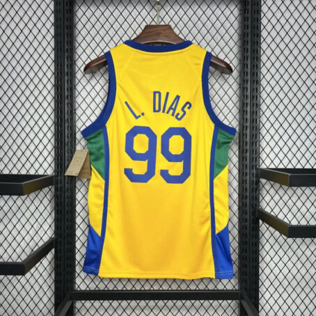 Camisa Regata NBA Brasil - Amarela - #99 L.Dias - 24/25 - Imagem 6
