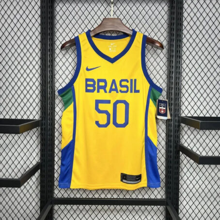 Camisa Regata NBA Brasil - Amarela - #50 Caboclo - 24/25