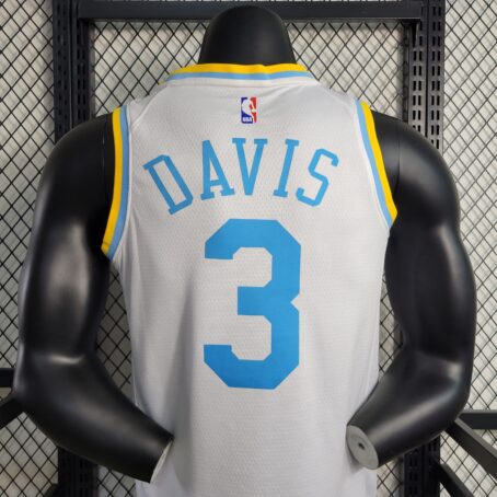 Camisa Regata NBA Los Angeles Lakers – Branca/Azul – #3 Davis – 23/24 - Imagem 7