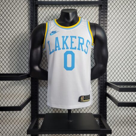 Camisa Regata NBA Los Angeles Lakers – Branca/Azul – #0 Westbrook – 23/24