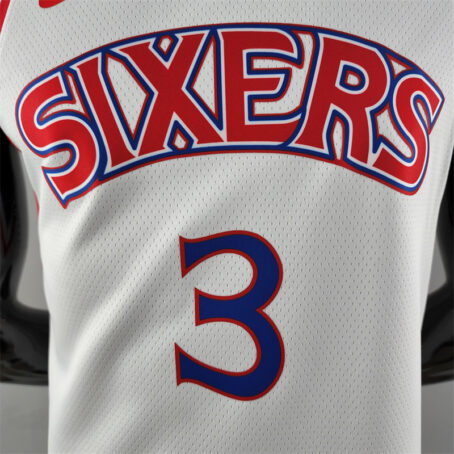Camisa Regata NBA Philadelphia 76ers – Branca – #3 Iverson – Rookie - Imagem 2