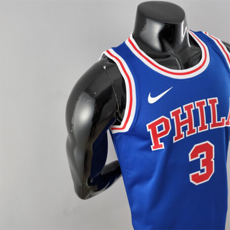 Camisa Regata NBA Philadelphia 76ers – Azul – #3 Iverson – Retro - Imagem 5