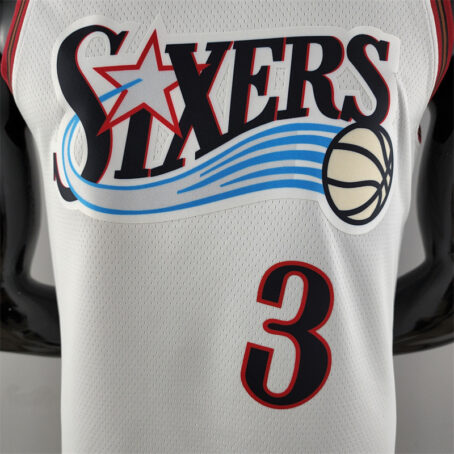 Camisa Regata NBA Philadelphia 76ers – Branca – #3 Iverson – Retro - Imagem 2