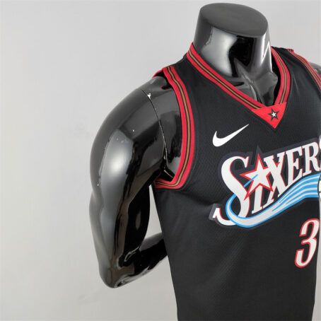Camisa Regata NBA Philadelphia 76ers – Preta – #3 Iverson – Retro - Imagem 5