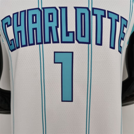 Camisa Regata NBA Charlotte Hornets City – Branca – #1 Ball - 75 Anos - Imagem 2