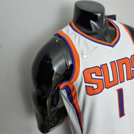 Camisa Regata NBA Phoenix Suns – Branca – #1 Booker – 75 Anos - Imagem 5