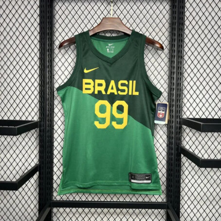 Camisa Regata NBA Brasil - Verde - #99 L.Dias - 24/25